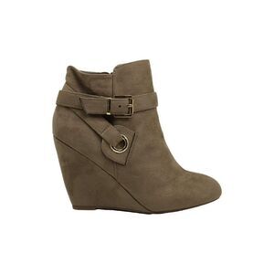 Rebel By Zigi Soho Taupe Wedge Booties Shoes 6.5‎